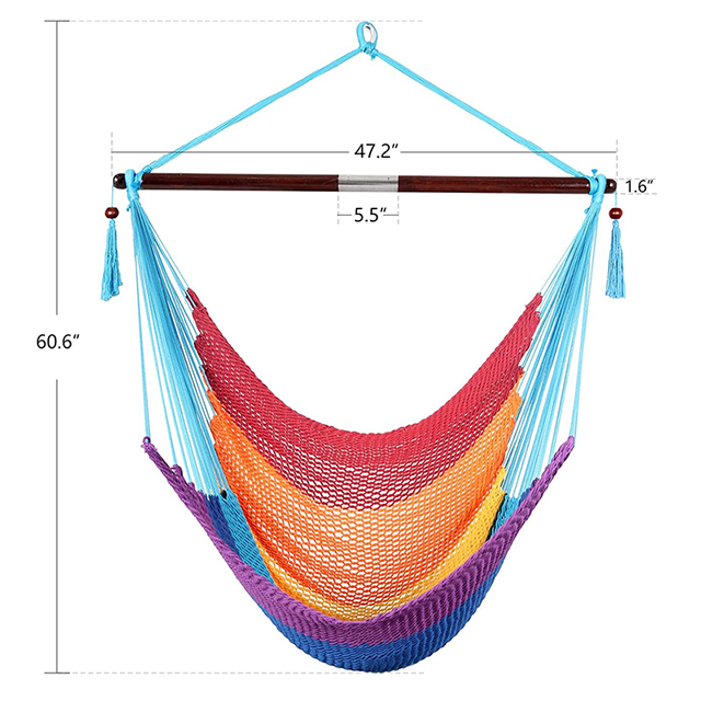 Карибский Гамак Подвесной Стул Прочный Полиэстер Подвесной Стул Крытый Открытый Сад Гостиная