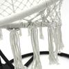 Beige Hanging Chair Handwoven Cotton Hammock Swing for Indoor Outdoor Use Mounting Hardware Backrest សមត្ថភាព 265lbs