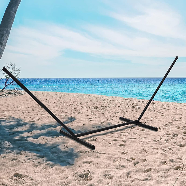 Hamacas para exteriores, soporte para hamaca de 12 pies, marco de tubo de acero revestido resistente para interior, porche, patio, jard&iacute;n, patio trasero, hamacas, capacidad de peso de 440 libras