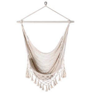 Capacit&agrave; di Peso della Sedia Amaca di 150 kg, Grande Sedia Sospesa, Sedia Altalena in Morbida Corda di Cotone con Asta di Metallo ad Alta Portanza per Interni Esterni Giardino Cortile Soggiorno Uso