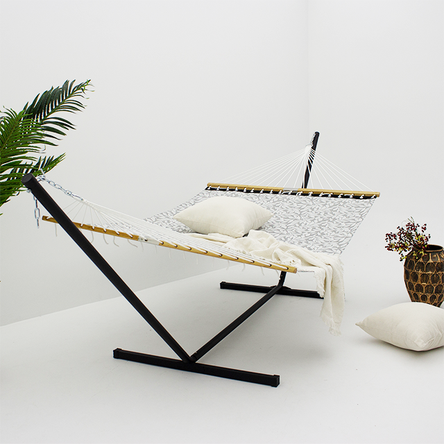 IMPERVIUS Duplex Hammock cum Sta for Foris Gravis Officium 2 Persona Velox Sicca rhoncusne Hammocks cum Hardwood Spreader Bar